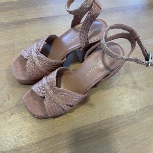 Marc Fisher Braided Wedge Sandals in Tan